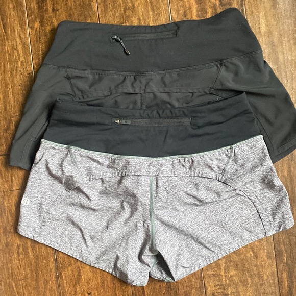 lululemon athletica Pants - Speed shorts size 2 - great condition grey + free GUC black